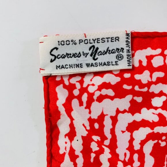 Scarves By Nasharr Head Neck Scarf VTG 60s Red White Polka Dot Square Career - Picture 2 of 9